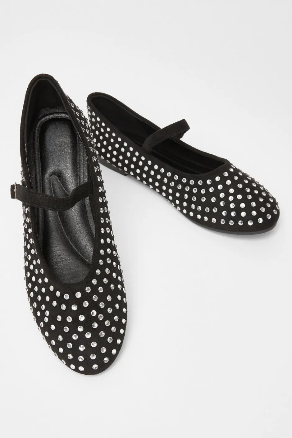 Quiz Diamante Ballet Pumps Black Hot