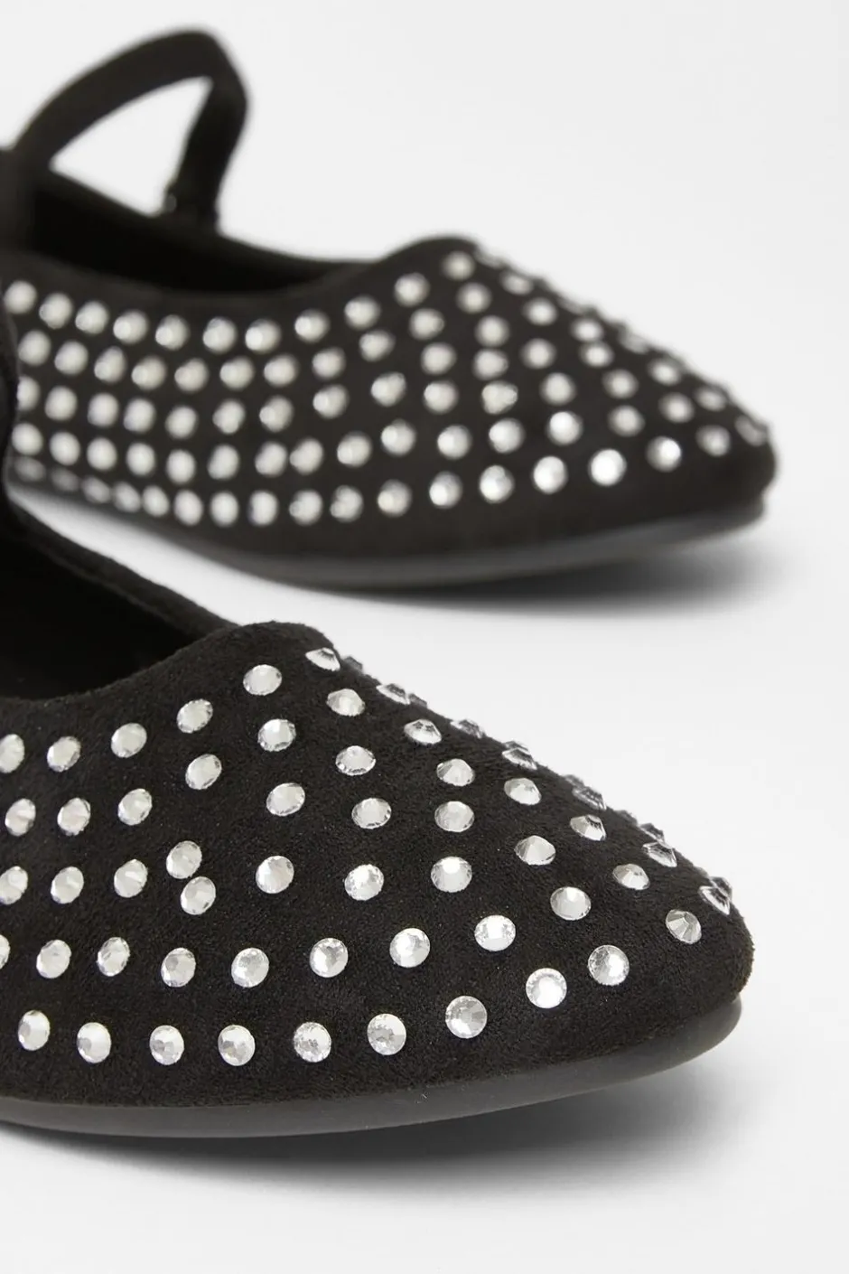 Quiz Diamante Ballet Pumps Black Hot