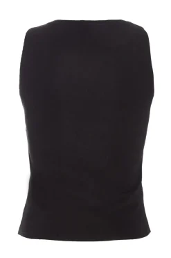 Quiz Black Diamante Bow Top Clearance