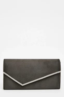 Quiz Black Diamante Clutch Sale