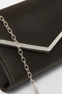 Quiz Black Diamante Clutch Sale