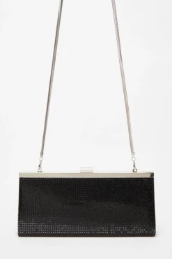Quiz Diamante Clutch Bag Black Online