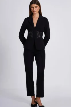 Quiz Black Diamante Corset Blazer Online