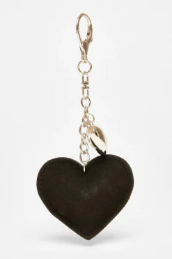 Quiz Diamante Heart Bag Charm Black Best