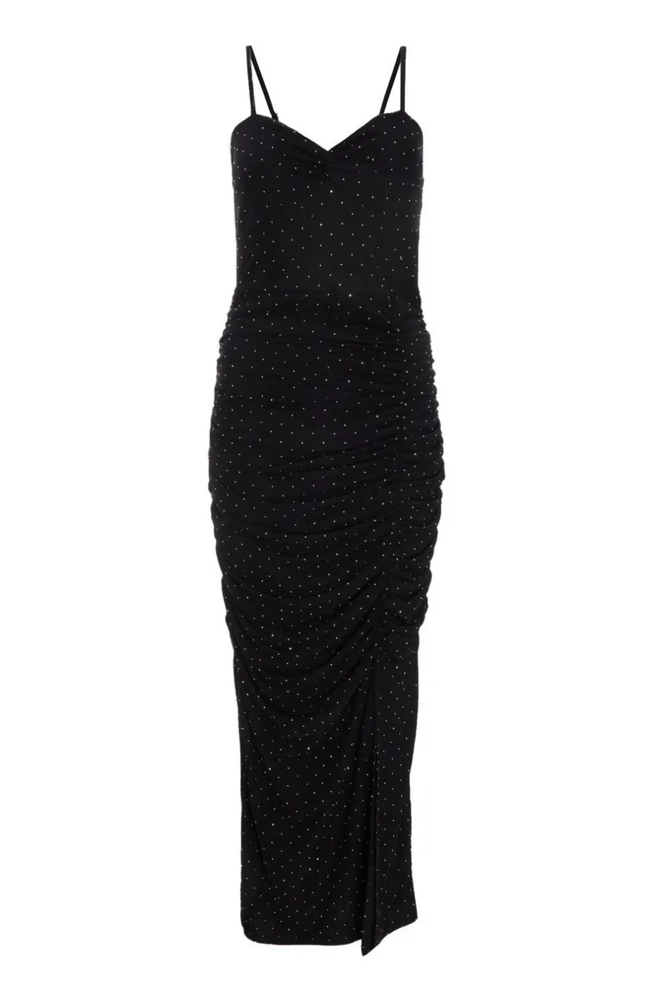 Quiz Black Diamante Knot Front Maxi Dress Online