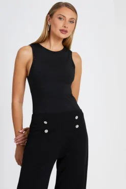 Quiz Diamante Trim Bodysuit Black