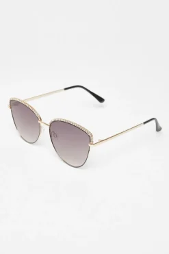 Quiz Diamante Trim Sunglasses Black Best