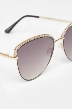 Quiz Diamante Trim Sunglasses Black Best