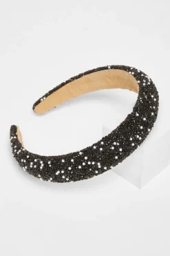 Quiz Black Embellished Headband Hot