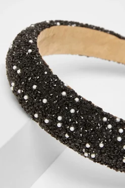 Quiz Black Embellished Headband Hot