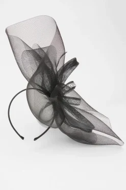 Quiz Embellished Headband Fascinator Black