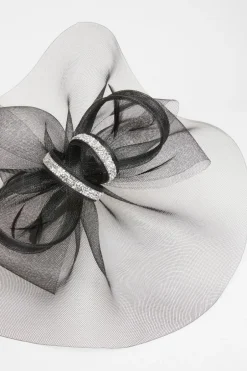 Quiz Embellished Headband Fascinator Black