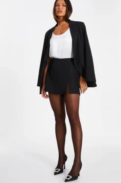 Quiz Black Embellished Skort Sale