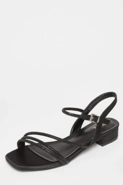 Quiz Embellished Strappy Sandals Black Best