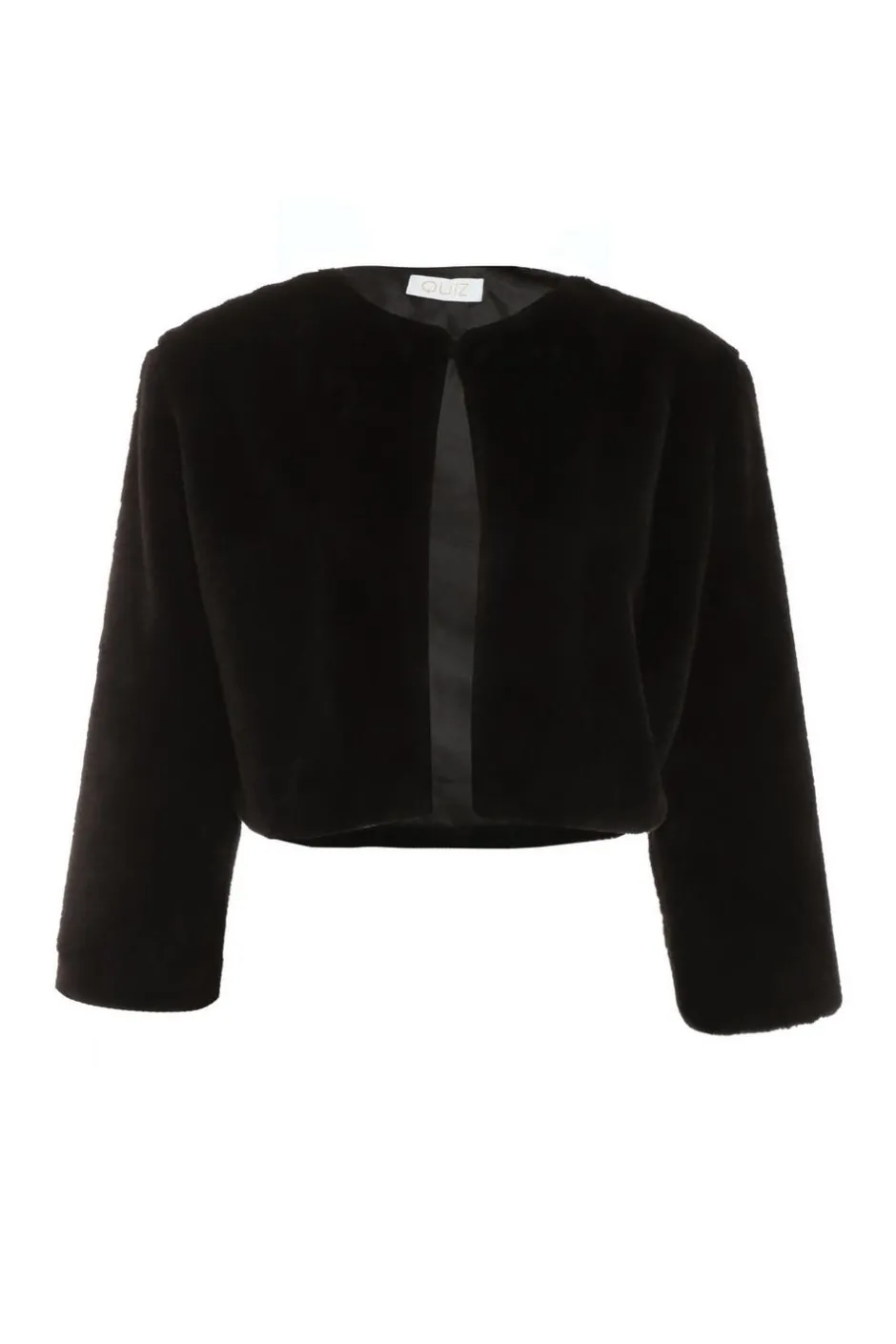 Quiz Faux Fur Long Sleeve Cape Black Best