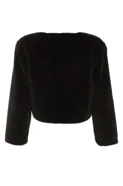 Quiz Faux Fur Long Sleeve Cape Black Best