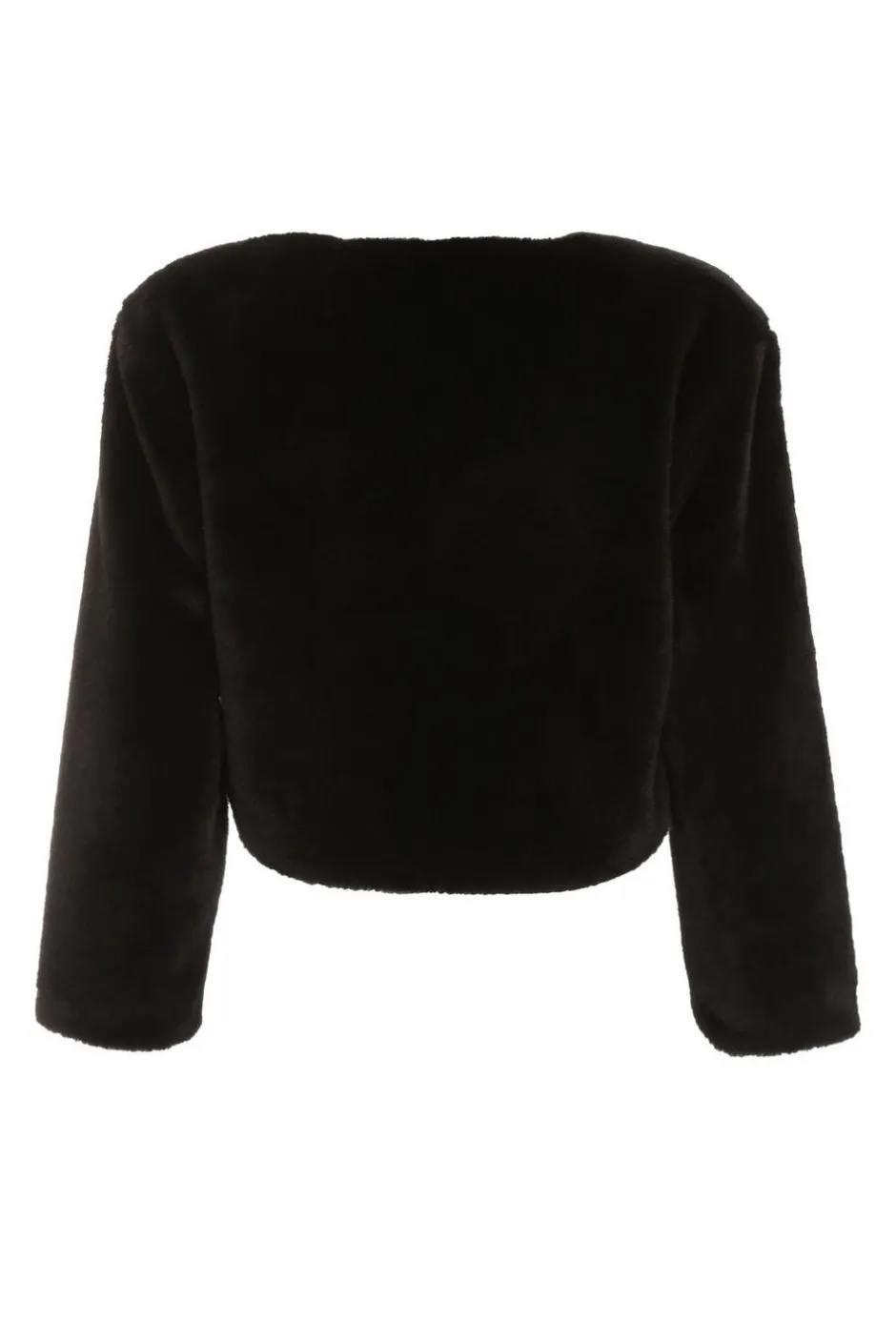 Quiz Faux Fur Long Sleeve Cape Black Best