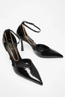 Quiz Black Faux Leather Court Heels Best