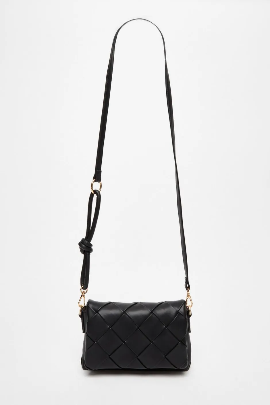 Quiz Black Faux Leather Cross Body Bag New
