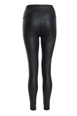 Quiz Faux Leather Seam Leggings Black New
