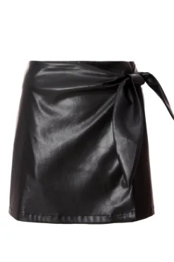 Quiz Black Faux Leather Skirt Discount
