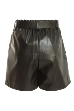 Quiz Faux Leather Skort Black Sale