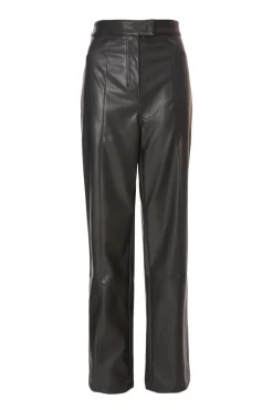 Quiz Black Faux Leather Trousers New
