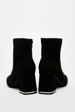 Quiz Black Faux Suede Ankle Boot Hot