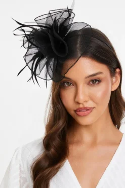 Quiz Black Feather Headband Fascinator Clearance