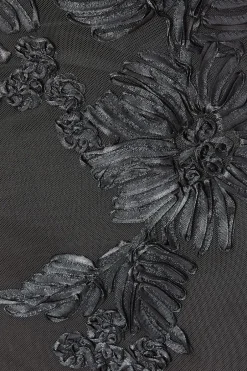 Quiz Floral Applique Midaxi Dress Black Hot