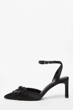 Quiz Black Floral Court Heels Discount