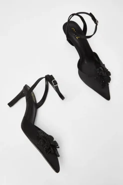 Quiz Black Floral Court Heels Discount