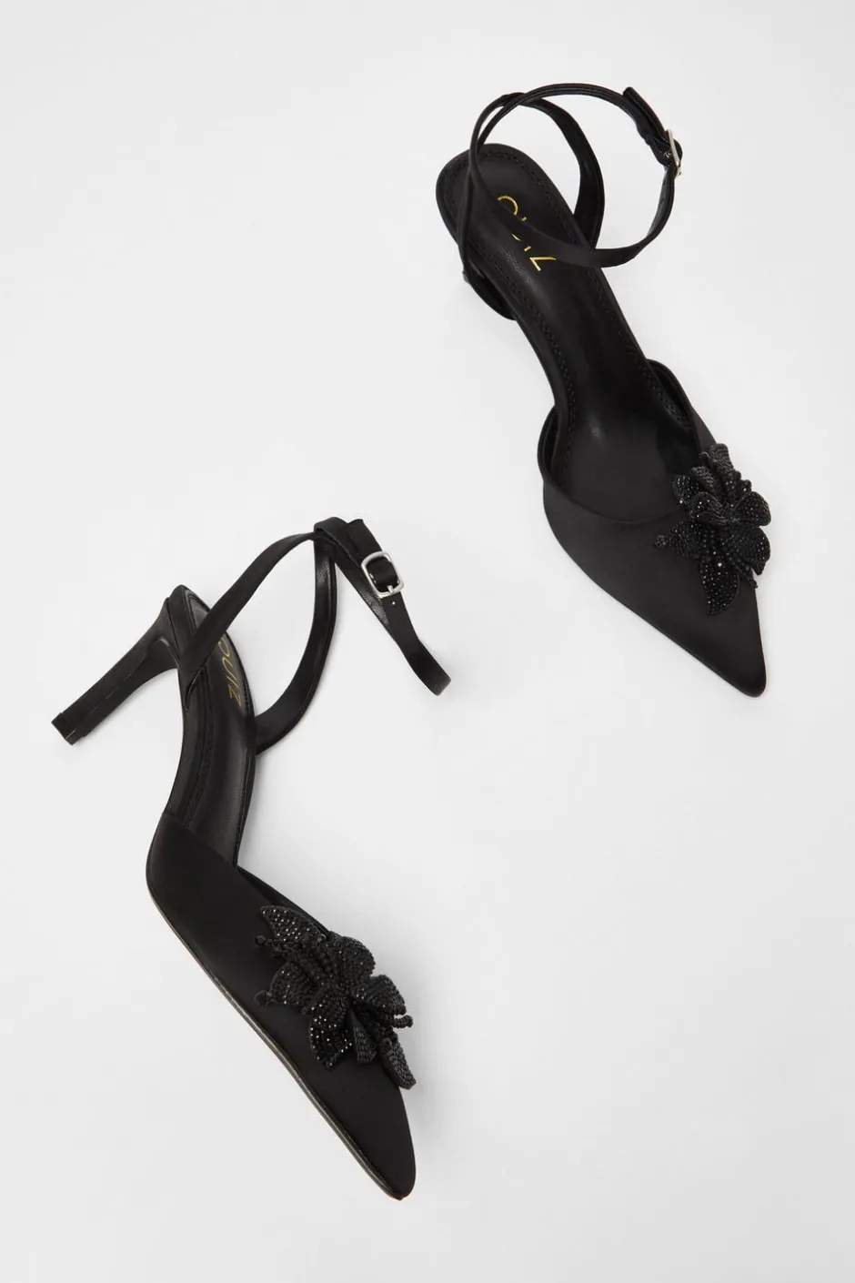 Quiz Black Floral Court Heels Discount