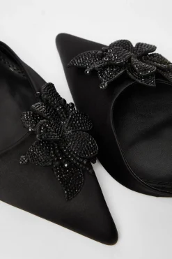 Quiz Black Floral Court Heels Discount