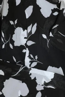 Quiz Black Floral Frill Wrap Midi Dress