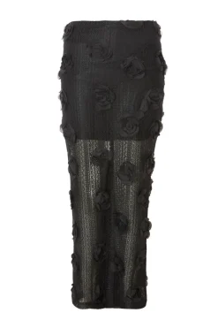 Quiz Black Floral Maxi Skirt New
