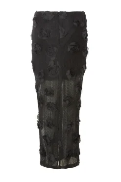 Quiz Black Floral Maxi Skirt New