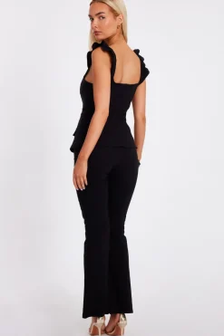 Quiz Frill Sleeve Jumpsuit Black Sale