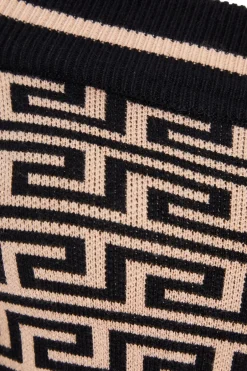 Quiz Black Geometric Bardot Mini Dress Sale