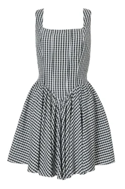 Quiz Black Gingham Skater Dress Hot