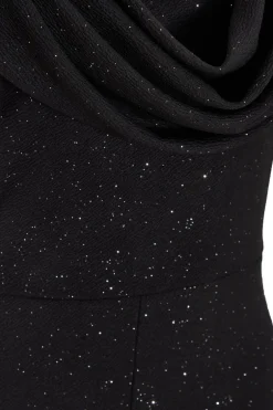 Quiz Black Glitter Cowl Neck Jumpsuit Best