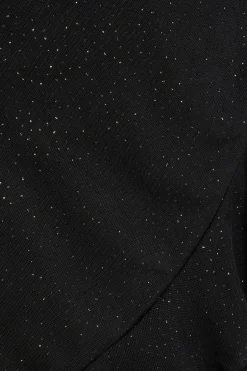 Quiz Black Glitter Mesh Skort Playsuit Discount