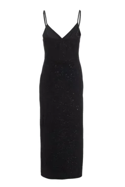Quiz Black Glitter Midaxi Dress Clearance