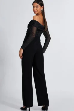 Quiz Black Glitter Palazzo Jumpsuit Best