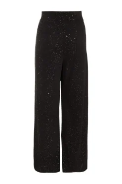 Quiz Black Glitter Palazzo Trousers Online