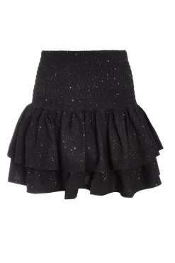 Quiz Glitter Shirred Waist Skirt Black Online
