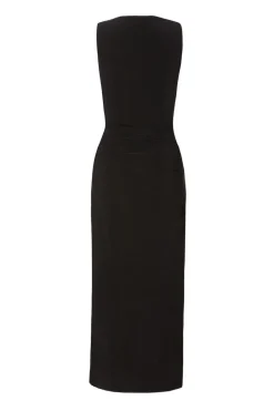 Quiz Gold Buckle Midaxi Dress Black