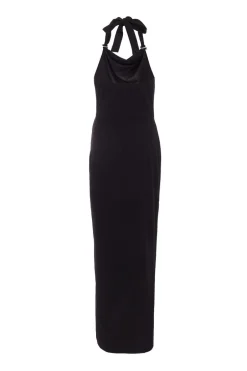 Quiz Black Halter Neck Maxi Dress New