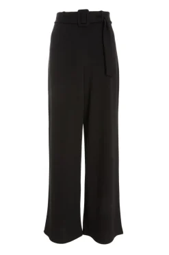 Quiz Black High Waist Belted Palazzo Trousers New