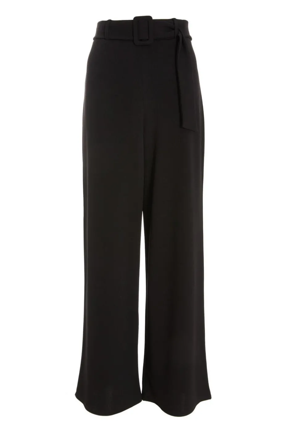 Quiz Black High Waist Belted Palazzo Trousers New